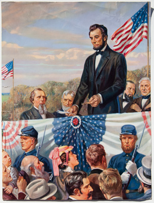 Abraham Lincoln delivering the Gettysburg Address